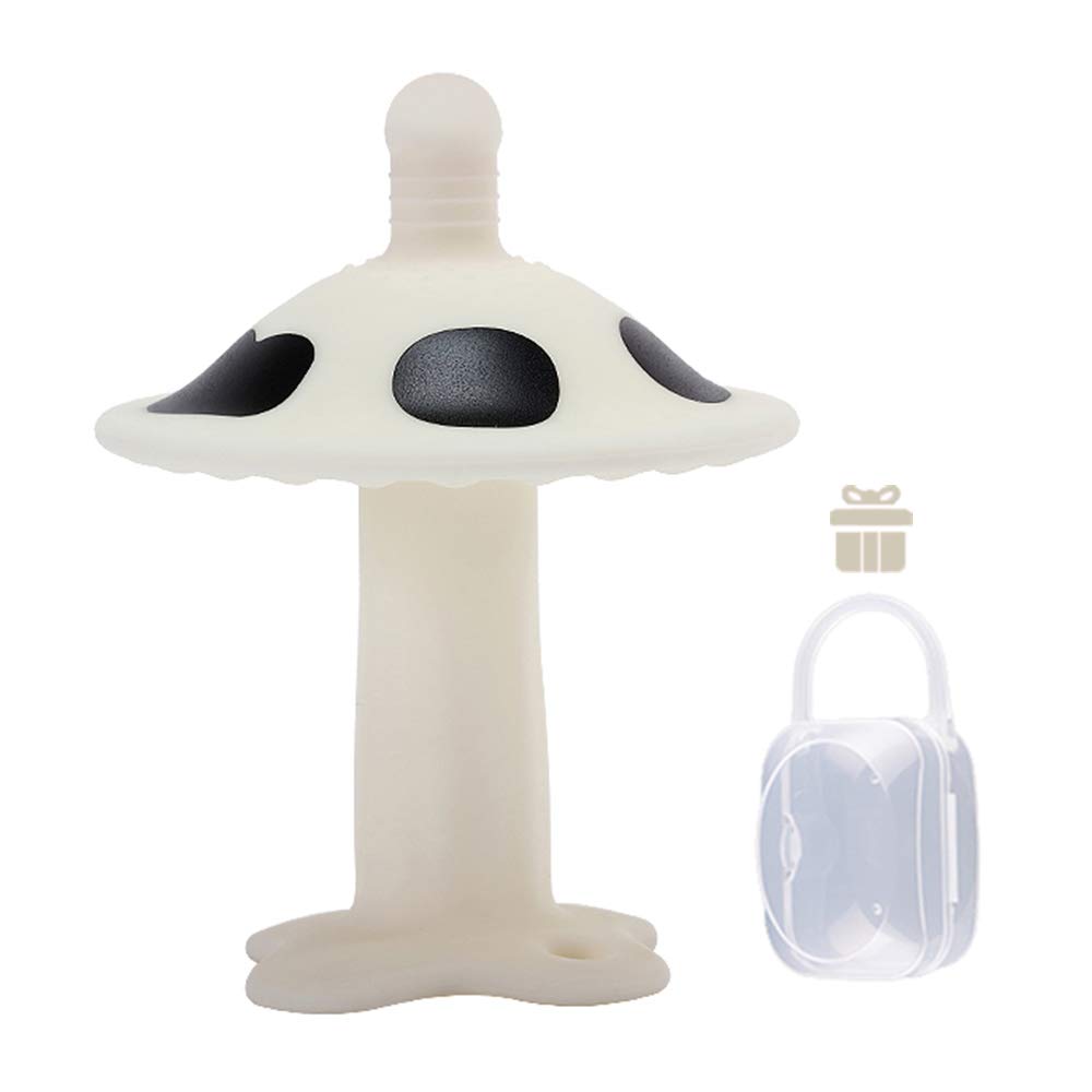 Baby Teether, Pacifier, Food Grade Liquid Silicone Baby Teething Toy, Soft Infant Teether Chew Toy, BPA Free, Multi-Texture Design Cute Milk Cow Teether, Soft and Durable (Milk Cow)