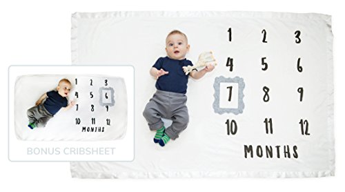 Baby Monthly Milestone Blanket and Milestone Crib Sheet | Baby Milestone Blanket | Newborn Milestone Blanket | Fleece Crib Sheet | Warm Crib Sheet | Fitted Crib Sheet | Photo Background - Thumbnail 6