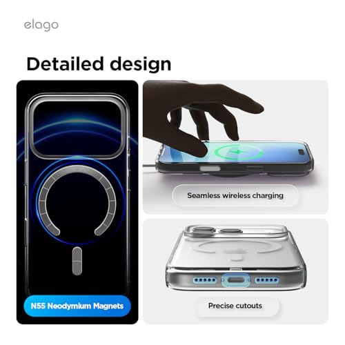elago Funda Magnética Híbrida Transparente para iPhone 17 Pro 6,3'' - Compatible con MagSafe, Tecnología PC+TPU, Cristal Claro, Funda Protectora Antigolpes, Perfil Delgado (Clear)