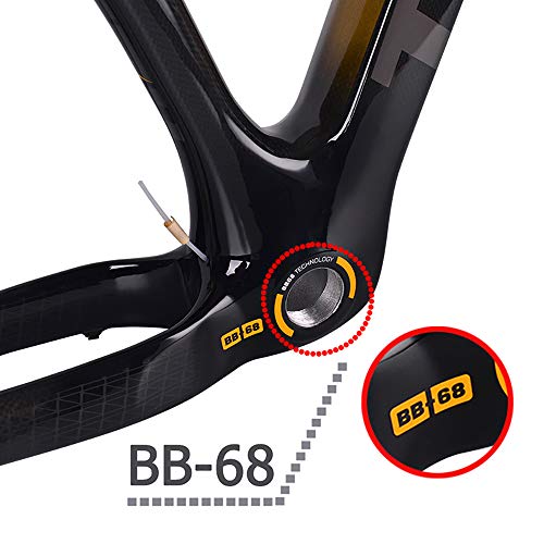 TRIFOX 27.5/29er Gold Carbon Fiber Mountain Bike Frame Carbon MTB Bicycle Frame 31.6mm Thru Axle Compatible (Yellow, 19inch) - Thumbnail 5