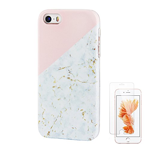 Gold marble iphone se 5s 5 case ucolor pink geometric d…