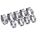 PEX Cinch Clamp 1/2-inch, 3/4-inch, 304 Stainless Steel, 60PCS Hose Clamp Kit, Single Ear Stepless Clip Rings PEX Pipe Assorted Kit (60 PCS)