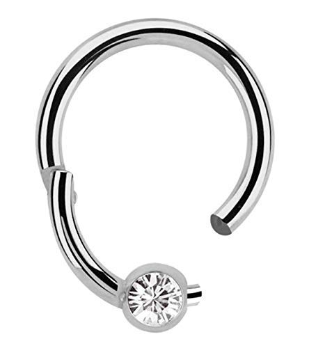 Modern Nature Piercingschmuck Titan Piercing BCR, Clicker 1,2 mm mit 3 mm Steinkugel