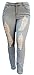 Women’s Plus Size Blue/Black Denim Jeans Skinny Ripped Distressed Pants