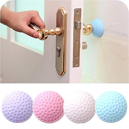 Baskety Door Handle Protector, Door Protector Guard Silencer Guard Bumpers Anti Crash Furniture Protection Pads Guards Protects Door Handle Walls from Scratch (Random Color)