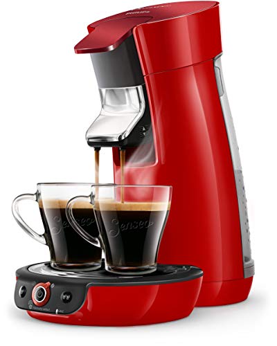 Philips HD6564/81 Kaffeemaschine für Kaffeepads, Senseo Viva Café Duo Select, glitzernd Rot – Bild 3