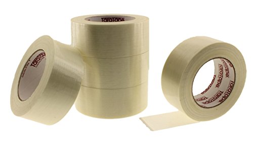 5pk HEAVY DUTY 2" in x 60 yd Utility Grade Fiberglass Reinforced Packing Filament Strapping Tape 3.9 Mil Thickness (1.88 in, 48 MM) - Thumbnail 3