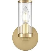 Alora WV309001NBCG Revolve Vanity, Clear Glass/Natural Brass