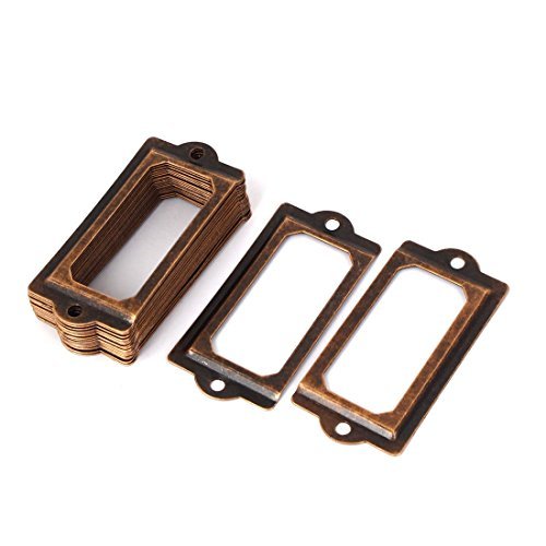 DealMux File Cabinet Chest 70x33mm Tag Label Holders Frame Copper Tone 20pcs