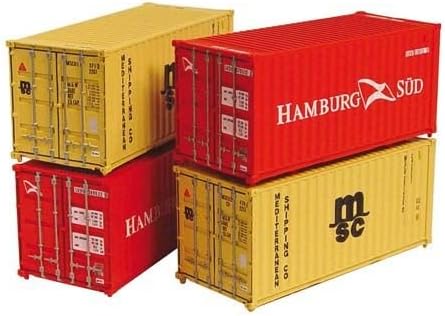 Graham Farish 379-354A Pack 20ft Containers MSC & Hamburg Sud (4 )