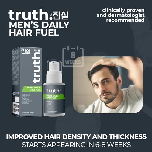 truth 진실 Men's Daily Hair Fuel 30ml 40% ACTIVES DHT BLOCKING DENSITY SERUM. RU58841 5% + REDENSYL 5% + PROCAPIL 5% + BAICAPIL 5% + ANAGAIN 5% + CAPIXYL 5% + AZELAIC ACID 3% + BIOTIN 2% + VITAMIN B5 2%