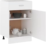 vidaXL Drawer Bottom Cabinet Engineered Wood White 50x46x81.5 cm view 3