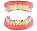 New Custom Fit 14k Gold Plated Hip Hop Teeth Grillz Caps Top & Bottom Grill Set