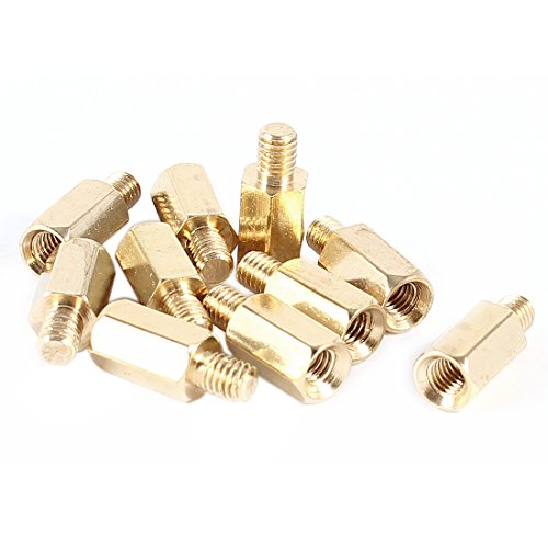 uxcell 10 Pcs PC PCB Motherboard Brass Standoff Hexagonal Spacer M3 8+4mm