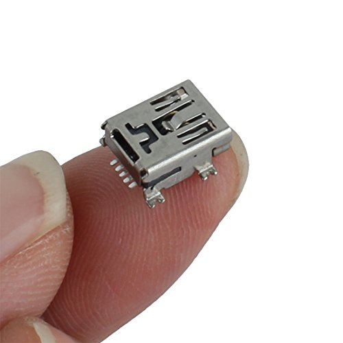 uxcell 10 Pcs Soldering Type Mini USB 5P Female Jack Connector