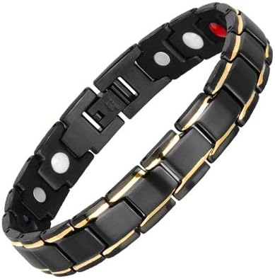 XIAOHA Men'S Bracelet Fashion Therapeutic Energy Healing Bracelet Stainless Steel Magnetic Therapy Bracelet