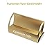 Chirs-Wang Lightweight Q Shape Aluminium Alloy Business Name Card Holder/Organizer/Container/Display for Desktop Collection - Free Laser Engraving Customized Logo - Best Gift Idea(Gold)