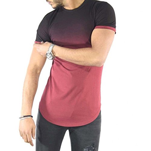 NREALY Fashion Men's Summer Casual Printed Short Sleeve T-Shirt Muscle Blouse Top Tee