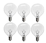 6 Pack 25 Watts Scentsy Light Bulb Replacement for 25WLITE Scentsy Full Size Warmer, Candle Wax Melt Warmer E12 Base Globe Incandescent Dimmable Wax Bulb