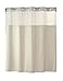 Hookless RBH94MY983 Park Avenue Stripe Taupe Shower Curtain with Snap-In PEVA Liner