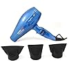 Nano Titanium Portofino 2000 Watts Full-Size Hair Dryer Bonus 3 concentrator nozzles and diffuser included (Blue)