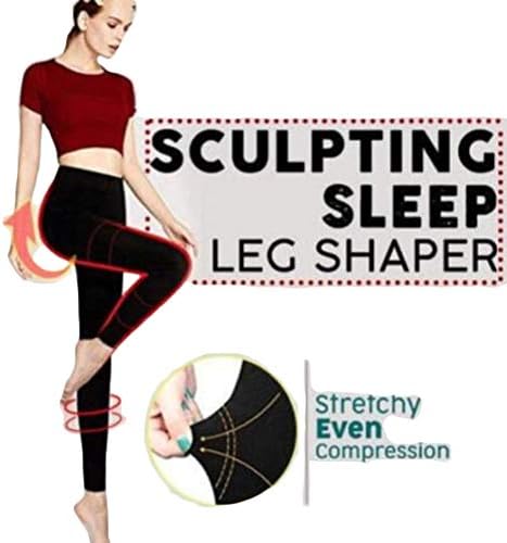 A AURA Women's Thigh Belly Fat Burner Leggings, High Waist Legging Slimming Capris Workout Black