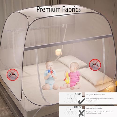 Mosquiteiro Para Cama Sem Necessidade De Pendurar 1.5 * 2 * 1.4m,mosquiteiro (Cinza)