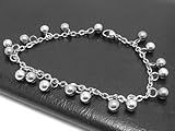Ball Charm Stainless Steel Anklet Bracelet (25 cm Long)Jingle bells are solid balls