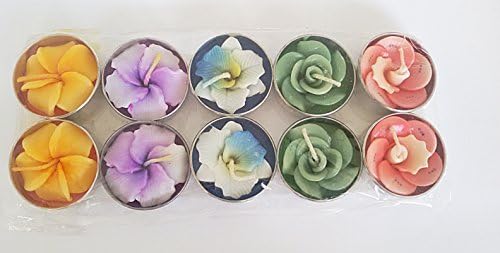 Natacia Fragrant Light Candles Flowers Plumeria Handcraft Frangipani Flowers Relaxation Home Spa Decor Home Office Furniture 10 pcs/Set Mix Color
