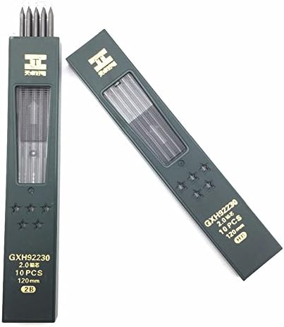 CYNDIE 10pcs/Set 2.0 Pencil Lead Core HB/2B Pencil Refill 120mm Length for Mechanical Pencil and Compasses 92230-2B