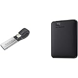 SanDisk 128GB iXpand Flash Drive for iPhone and iPad - SDIX30C-128G-GN6NE & WD 2TB Elements Portable External Hard Drive, USB