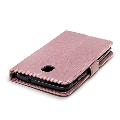 Case Galaxy J3 2018, Bear Village Leather Embossed Design Case with ID & Credit Card Pockets, Wallet [Wrist Strap] Stand Cover for Samsung Galaxy J3 2018 (#2 Pink) - Thumbnail 3