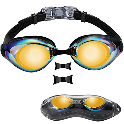 image for aegend Swim Goggles, Swimming Goggles of Flat Lens for Men Women Adult