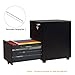 DEVAISE 3 Drawer Mobile File Cabinet with Lock, Mobile Pedestal Cabinet in Black