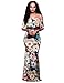 Bodycon Maxi Dress for Women Vintage Ruffle Plain Off Shoulder Floral Print 2XL