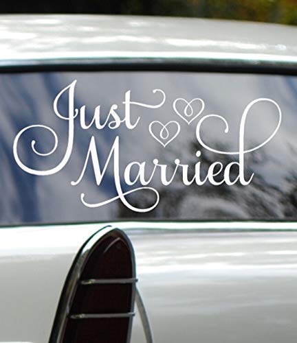 Amazon Com Just Married Car Decal Wedding Day Car Decorations