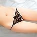 Panties,BeautyVan Fashion Design Thin Lace Crotchless Panties Crotch Thong With Pearls Massaging Underwear (Black)