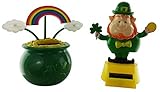 Millwood Brothers Cool Saint Patrick's Day Decorations | Rainbow and Leprechaun Solar Powered Dancing Toys (2 Pack)
