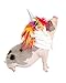 Pet Krewe Unicorn Costume for Dogs & Cats | Unicorn Hat with Metallic Silver Horn & Colorful Mane | Small Pet Costume