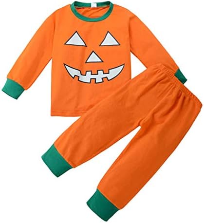 Hunzed Halloween Toddler Baby Boys Girls Pumpkin Devil T-Shirt Tops+Pants Outfits Set