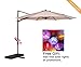 Grand patio Simple Style 10 FT Offset Umbrella, UV Protective Pool Umbrella, Aluminum Cantilever Umbrella Crank Air Vent, Beige