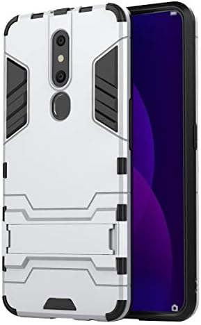 VILLCASE Kickstand Case for Oppo F11 Pro, Double Layer [PC&TPU] Hard Phone Cover, Heavy Duty Shockproof Protective Phone Cover for Oppo F11 Pro (White)