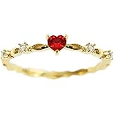 Viyuroyk 925 Sterling Silver Shiny Heart Shape Cubic Zirconia Gold Plating Rings Red Diamond Rings for Women Jewelry Findings Earring Backs Findings