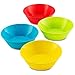 Plaskidy Kids Plastic Dinnerware Set of 24 Piece - Includes 4 Kids Plates and Bowls & Cups with Utensils Brightly Colored for Toddler & Kids - Kids Dishes Dishwasher/Microwave Safe Reusable BPA Free