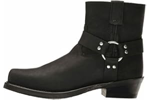 Old West Boots Men's Ankle Harness Leather Lined Motorcycle Boots