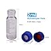 Membrane Solutions Autosampler Vials, 2ml HPLC Vials, 9-425 Lab Clear Vials with Write-on Spot and Graduations, 9mm Blue ABS Screw Caps & Septa for GC Sample Vials, 100 Pcs