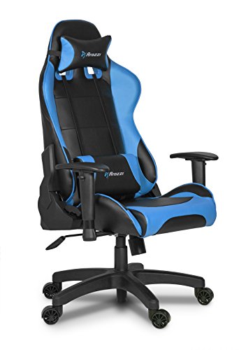Arozzi Verona Junior Gaming Chair for Kids with High Backrest, Recliner, Swivel, Tilt, Rocker and Seat Height Adjustment, Lumbar and Headrest Pillows Included - Blue - Thumbnail 2