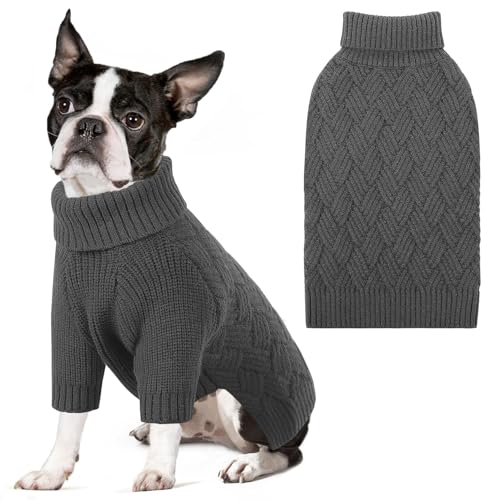 Aofitee Hundepullover Grosse Hunde, Wärme Rollkragen Pullover Hund Strickpullover Mit Beinen, Weihnachten Sweater Für Hunde, Winter Hund Fleece Pullover Für Französische Bulldogge, Labrador