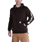 Carhartt-Mens-Signature-Sleeve-Logo-Hooded-Sweatshirt-Hooded-LRG-TLL-Dark-Brown