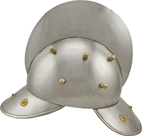 Red Deer Medieval Kettle Helmet Helmet with Real Brass